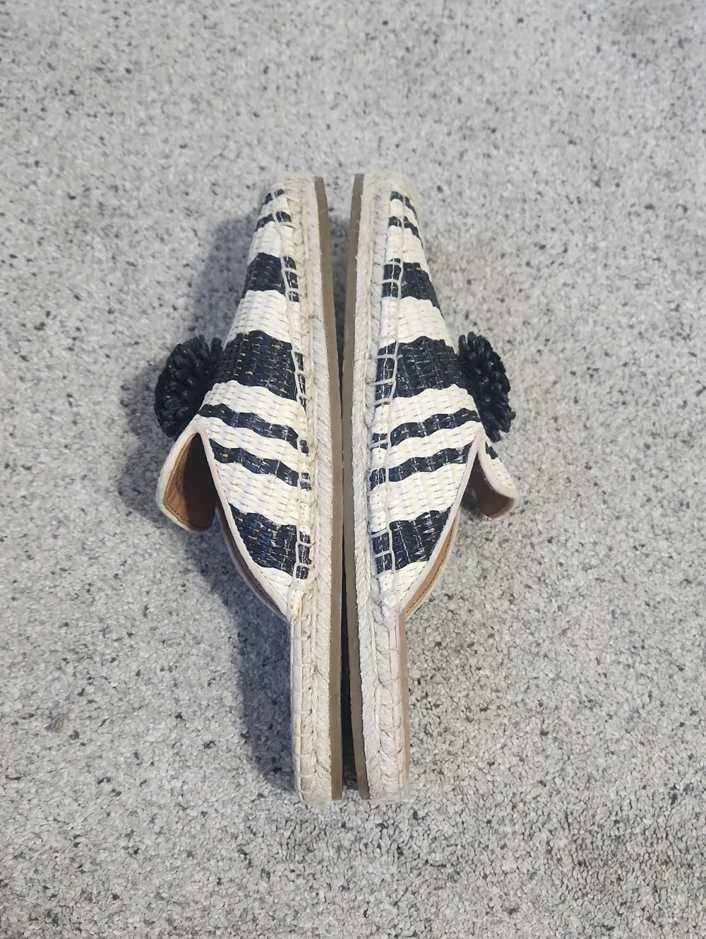 Kate Spade Solero Espadrille Size 7B Black/Cream Striped